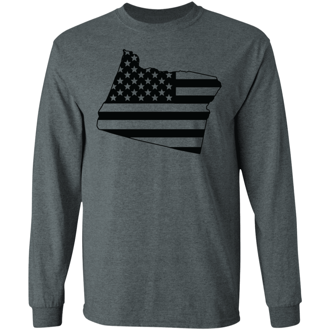 Oregon American Flag State Long Sleeve T-Shirt