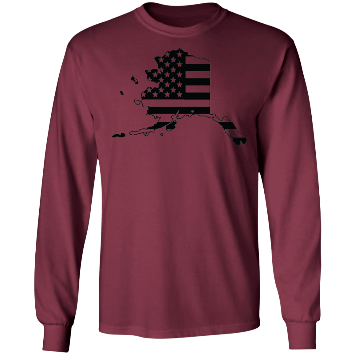 Alaska American Flag State Long Sleeve T-Shirt