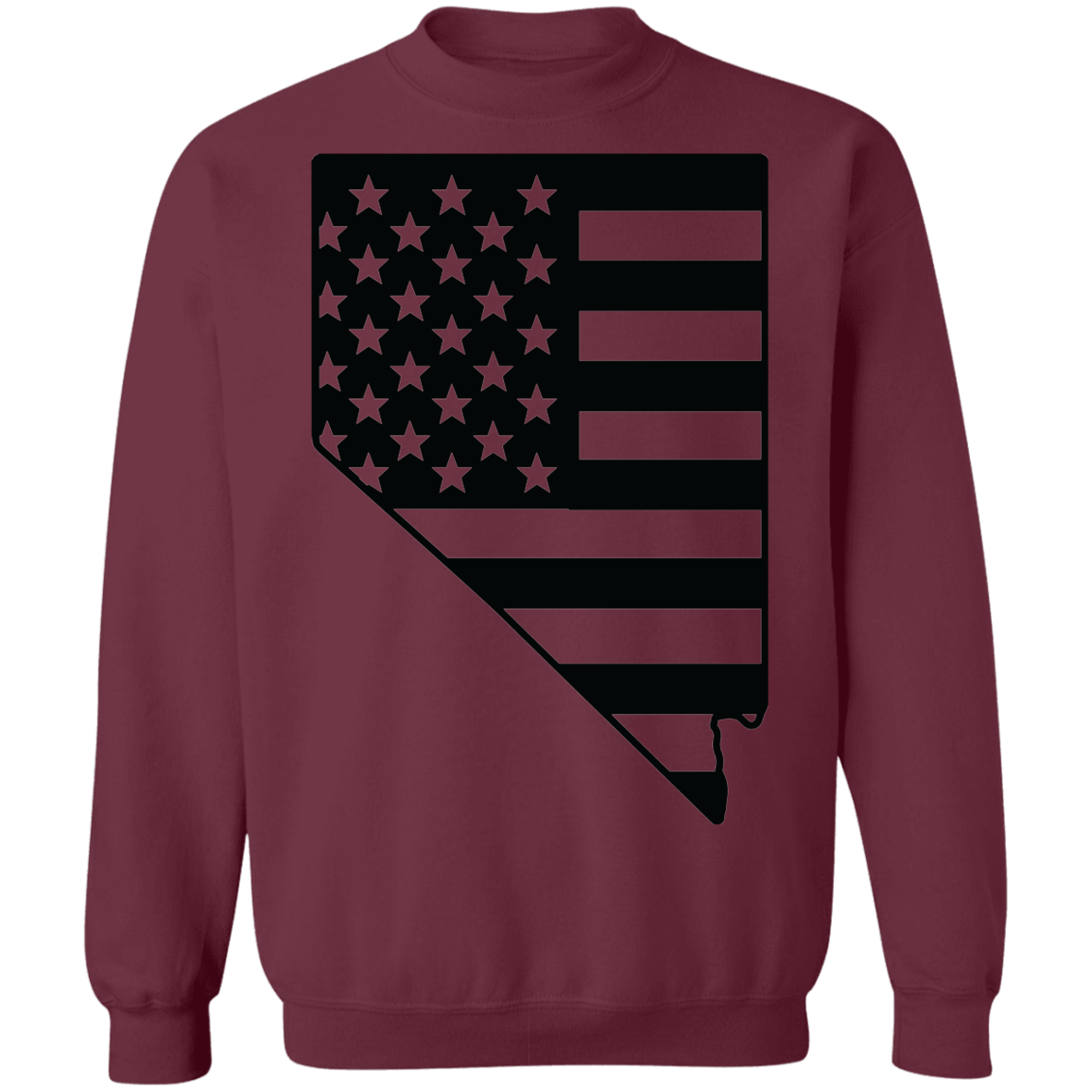 Nevada State American Flag USA Crewneck Sweatshirt