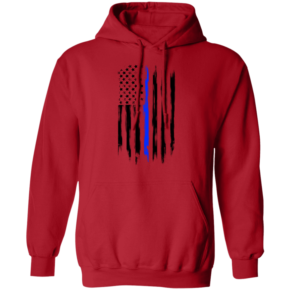 Law Enforcement Thin Blue Line American Flag Pullover Hoodie