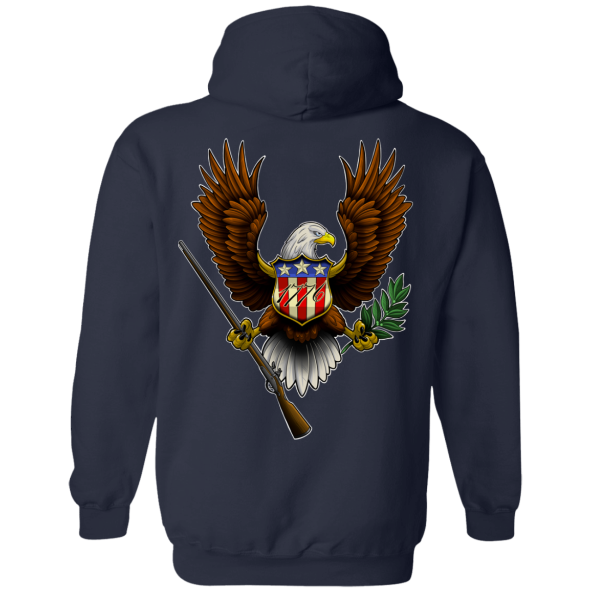We the People American Bald Eagle 1776 Double Sided Pullover Hoodie