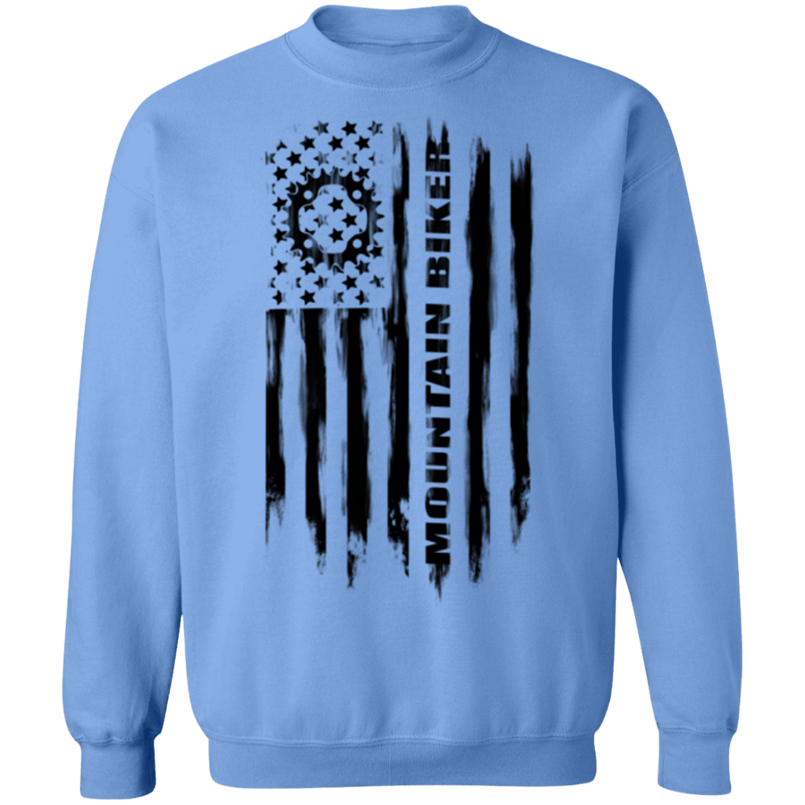 Mountain Biker Biking Cyclist American Flag Crewneck Sweatshirt