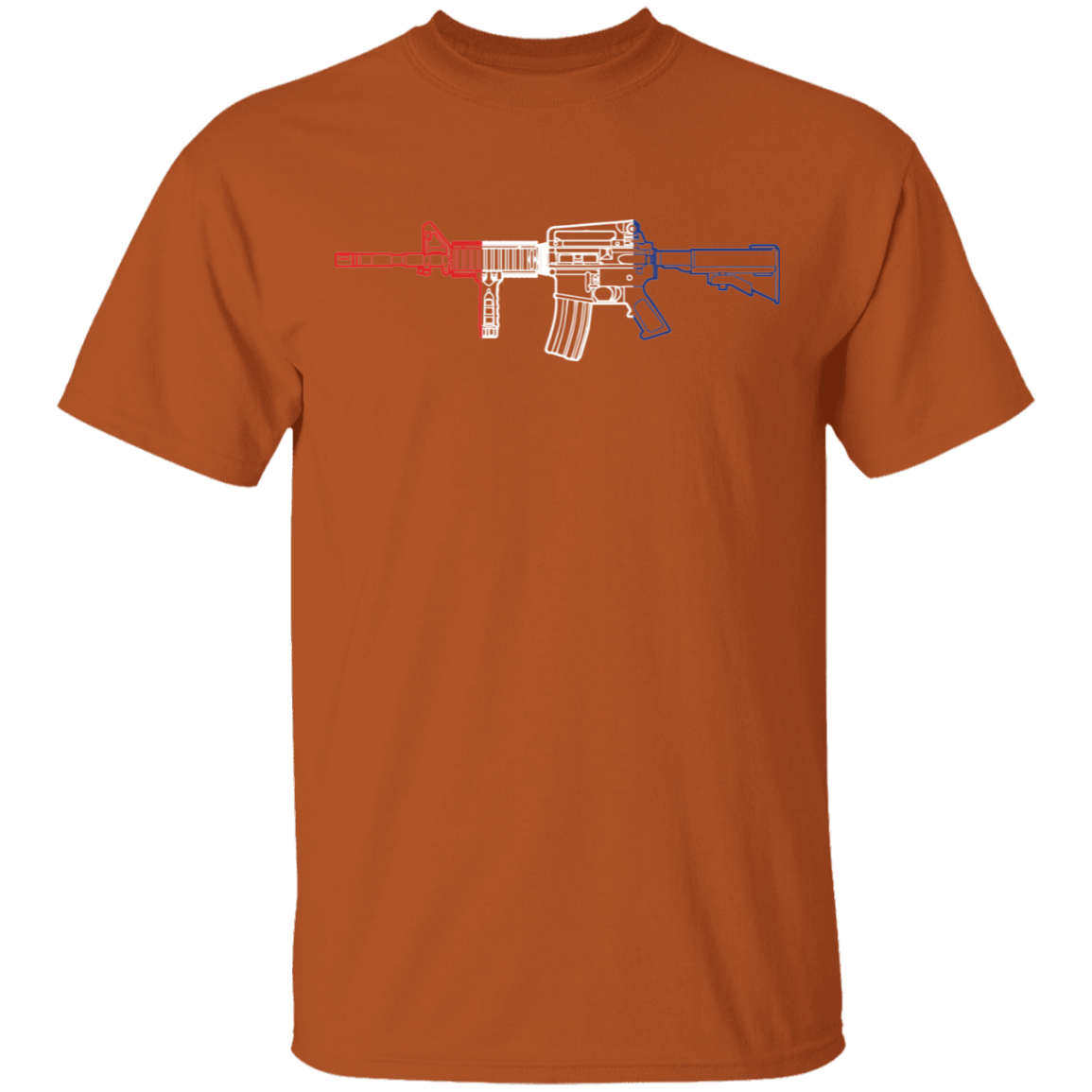 AR-15 Firearm Rifle Red White Blue T-Shirt