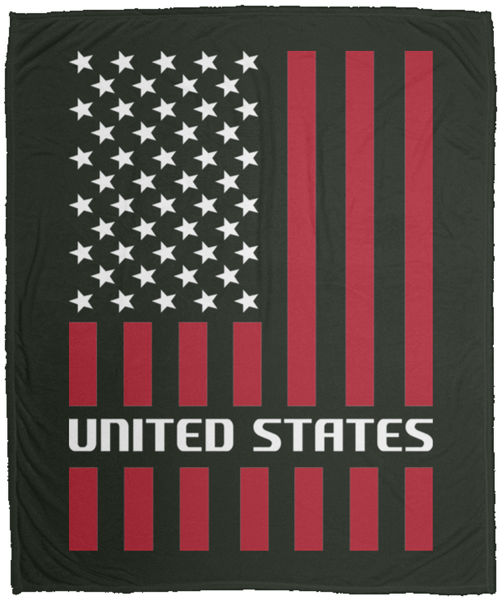 United States American Flag Fleece Blanket - 50x60