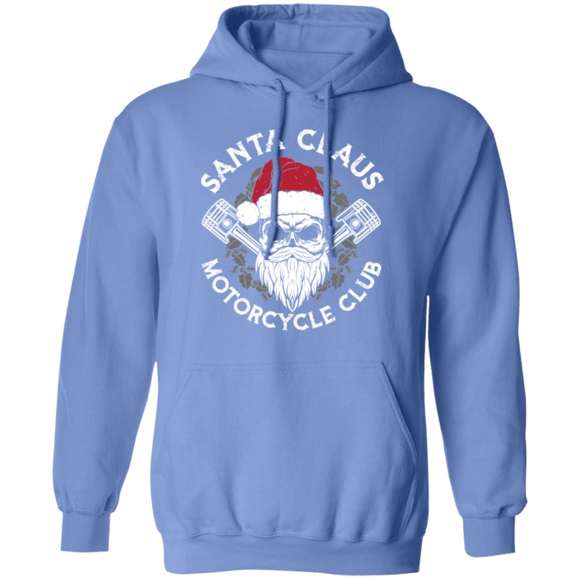 Santa Claus Motorcycle Club Piston Skull Motorcycle Pullover Hoodie
