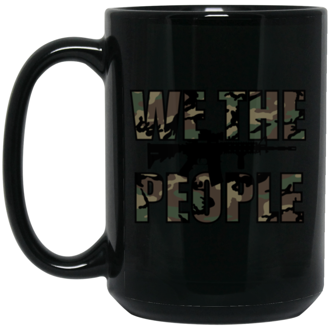 We The People Pro Gun 15 oz. Black Coffee Mug