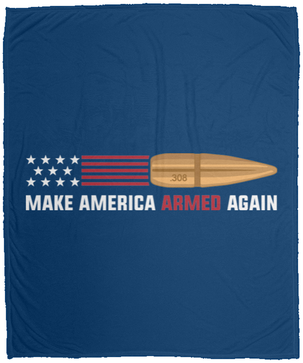 .308 Make American Armed Again Bullet Flag Fleece Blanket - 50x60