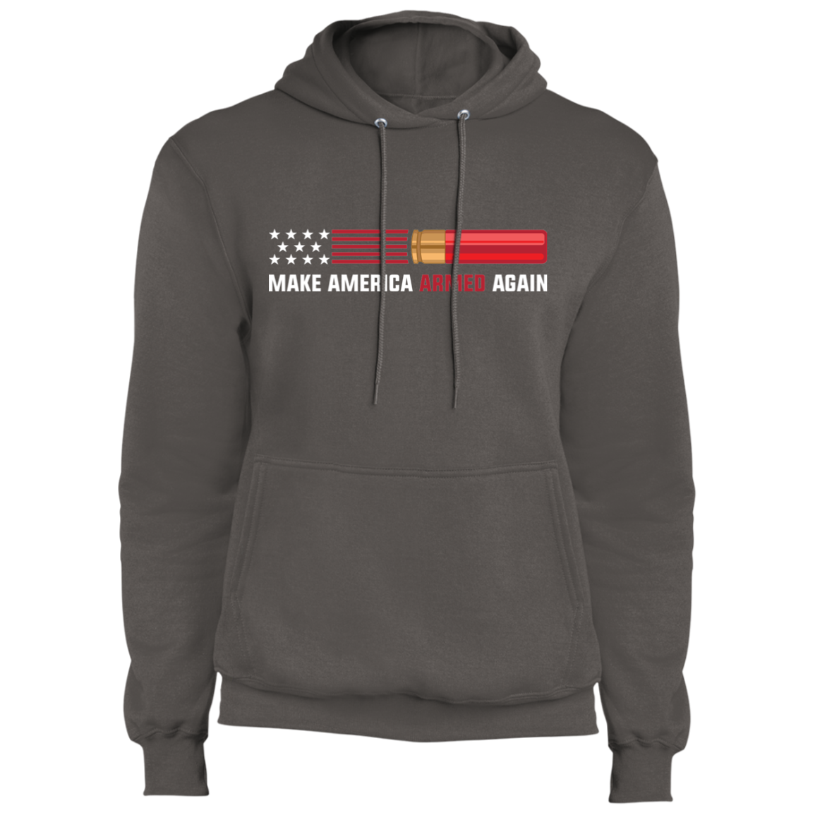 12 Gauge Make American Armed Again Bullet American Flag USA Pullover Hoodie