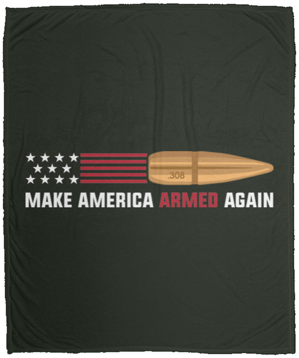 .308 Make American Armed Again Bullet Flag Fleece Blanket - 50x60
