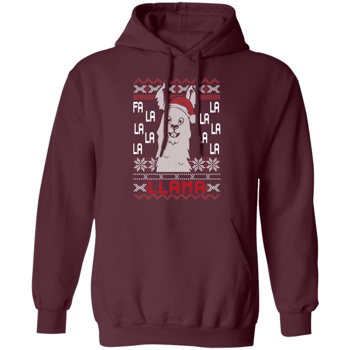 Fa La La LLama Ugly Christmas Party Pullover Hoodie