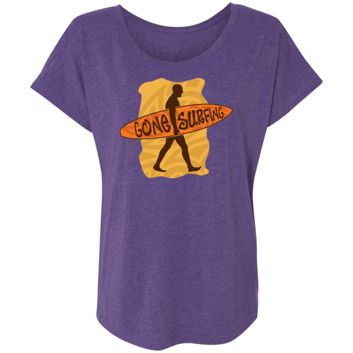 Gone Surfing Beach Women's Dolman Sleeve