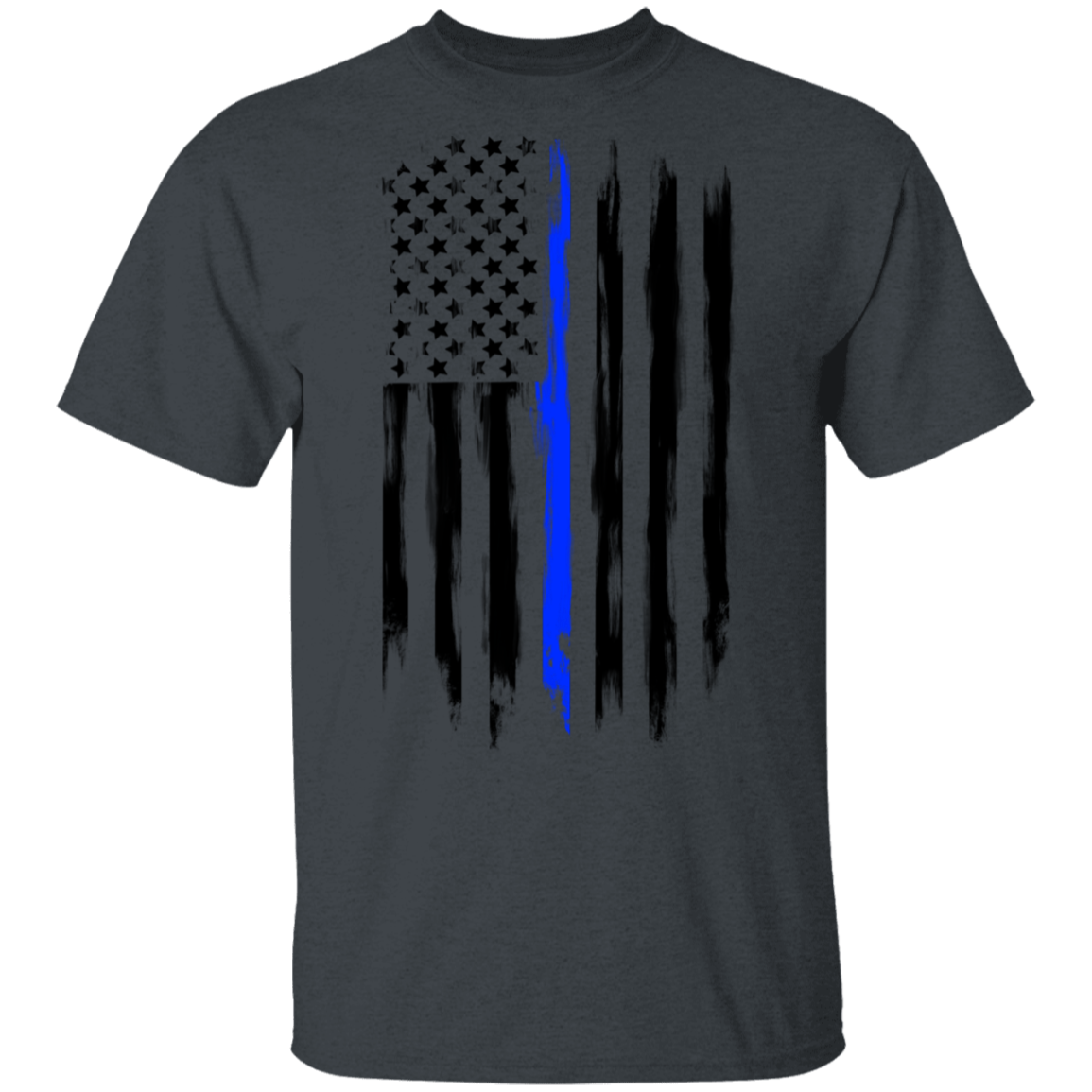 Law Enforcement Thin Blue Line American Flag T-Shirt