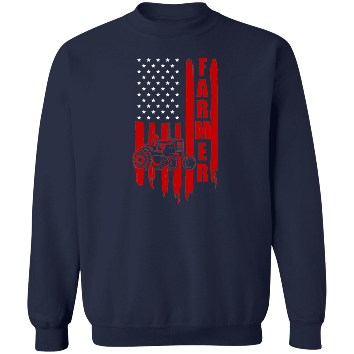 Farmer American Flag Tractor Crewneck Sweatshirt