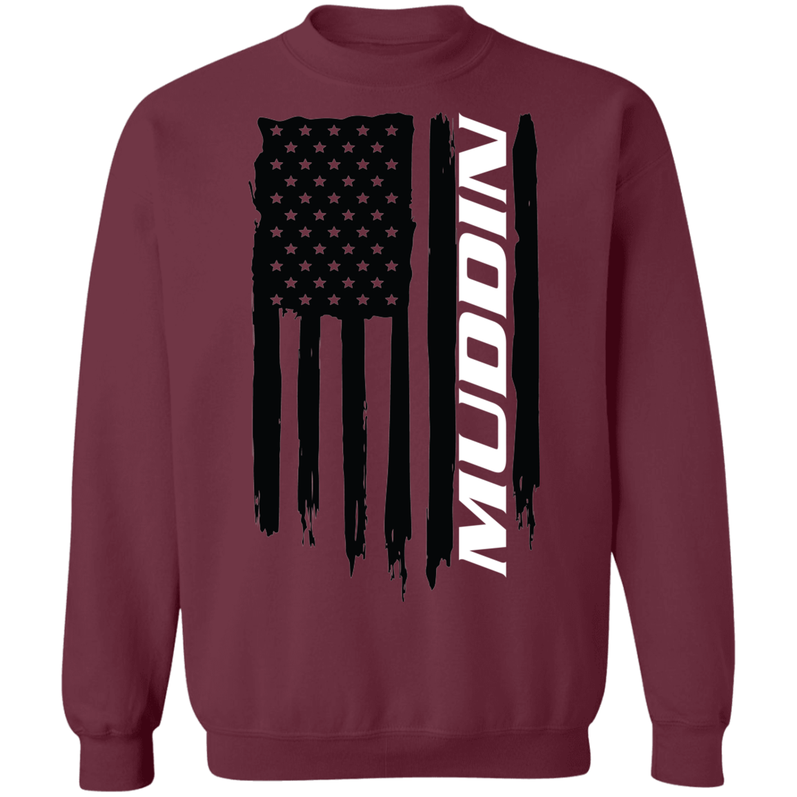 Muddin Crawling Off-Road American Flag Crewneck Sweatshirt