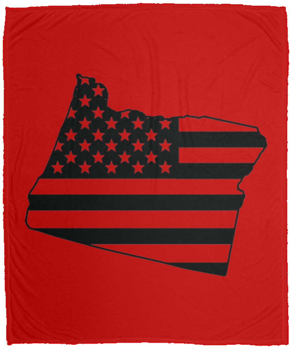 Oregon American Flag State Fleece Blanket - 50x60