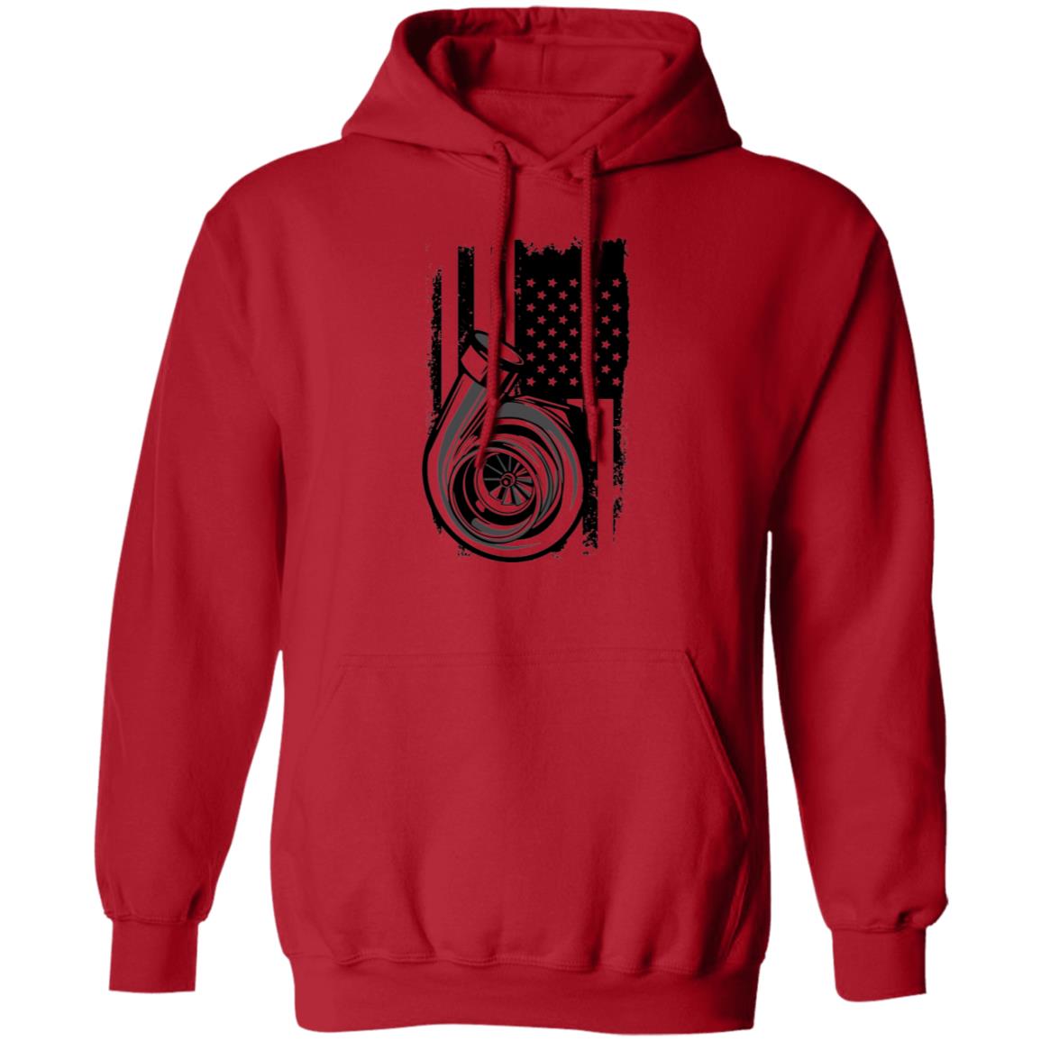 Turbo Boosted American Flag Pullover Hoodie