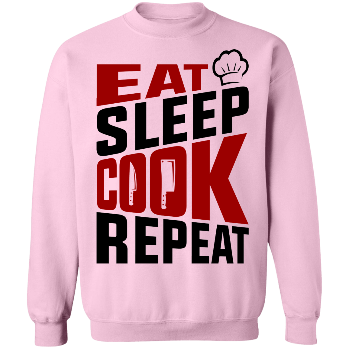Eat Sleep Cook Repeat Chef Crewneck Sweatshirt