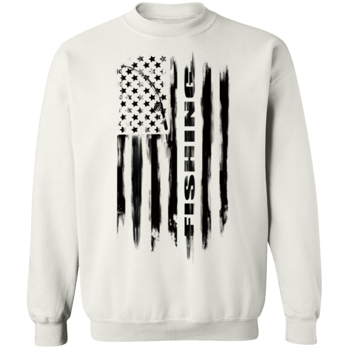 Fishing Saltwater Fresh Water Fish American Flag Crewneck Sweatshirt