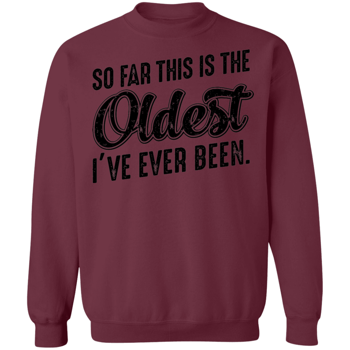 So Far This Is The Oldest I've Ever Been. Birthday Crewneck Sweatshirt