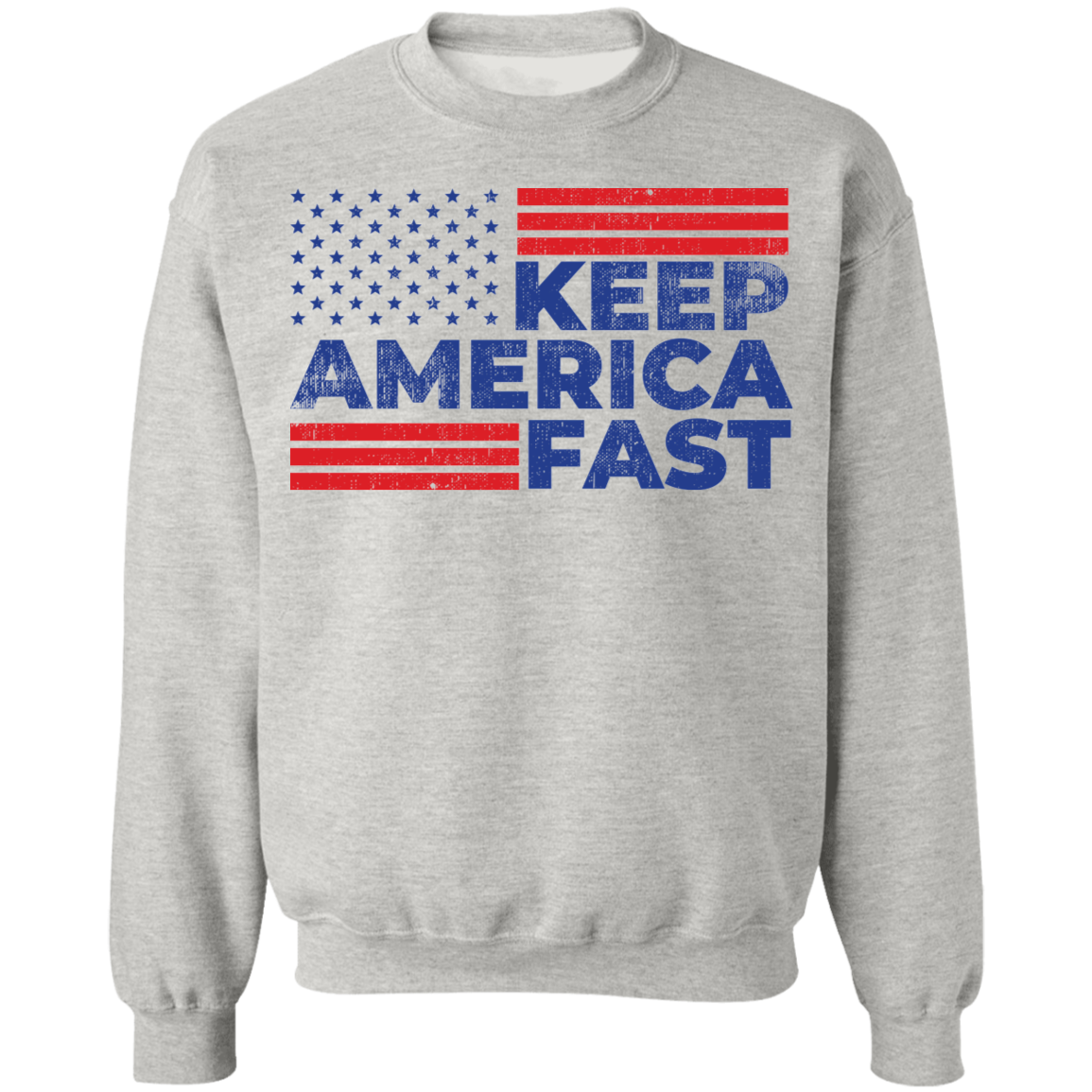 Keep America Fast American Flag Racing Crewneck Sweatshirt