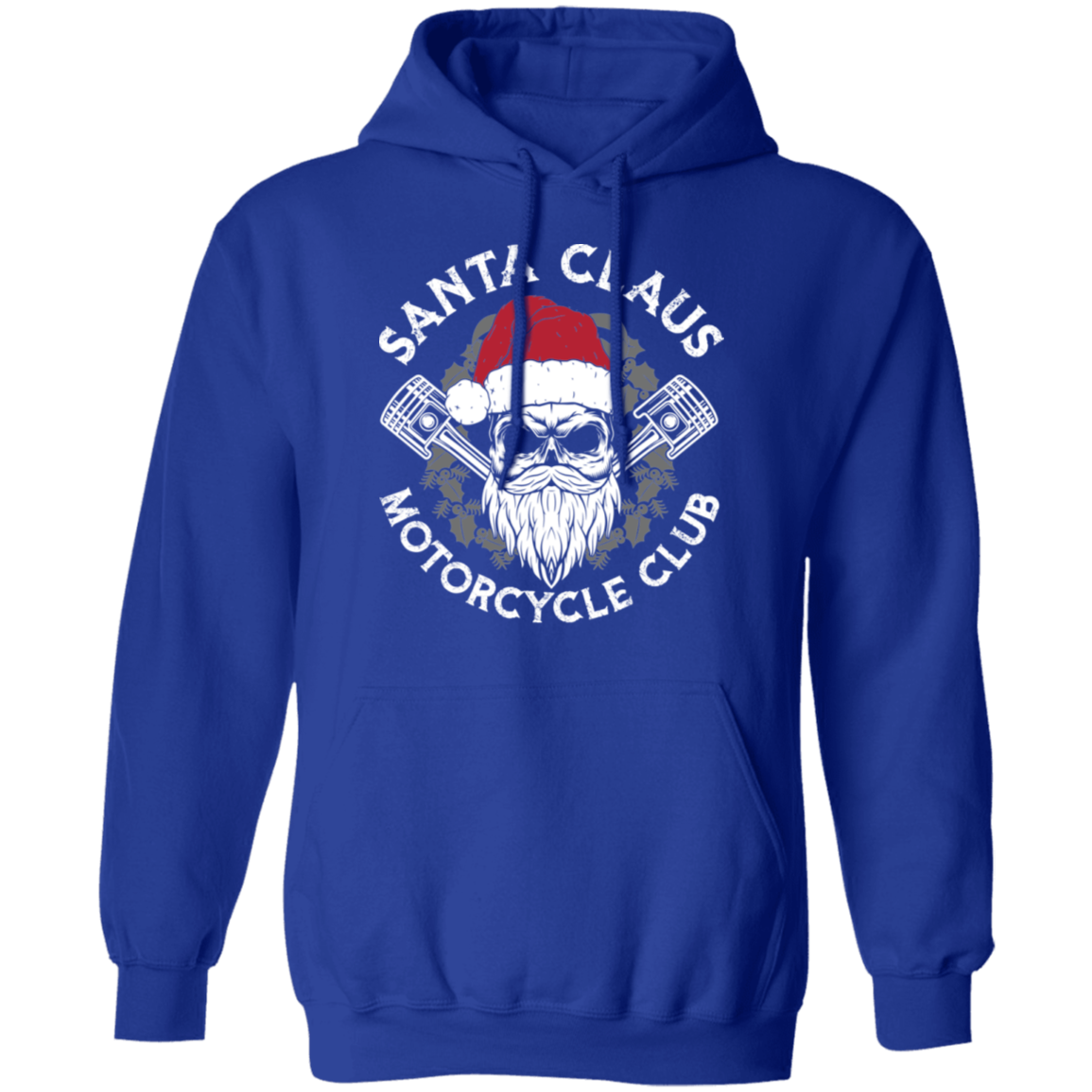 Santa Claus Motorcycle Club Piston Skull Motorcycle Pullover Hoodie