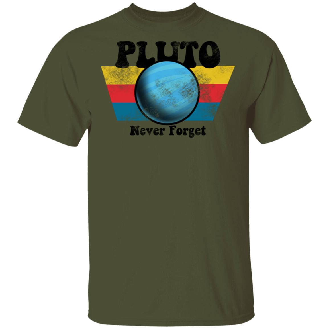 Men's Space Planet Pluto Vintage 80s T-Shirt
