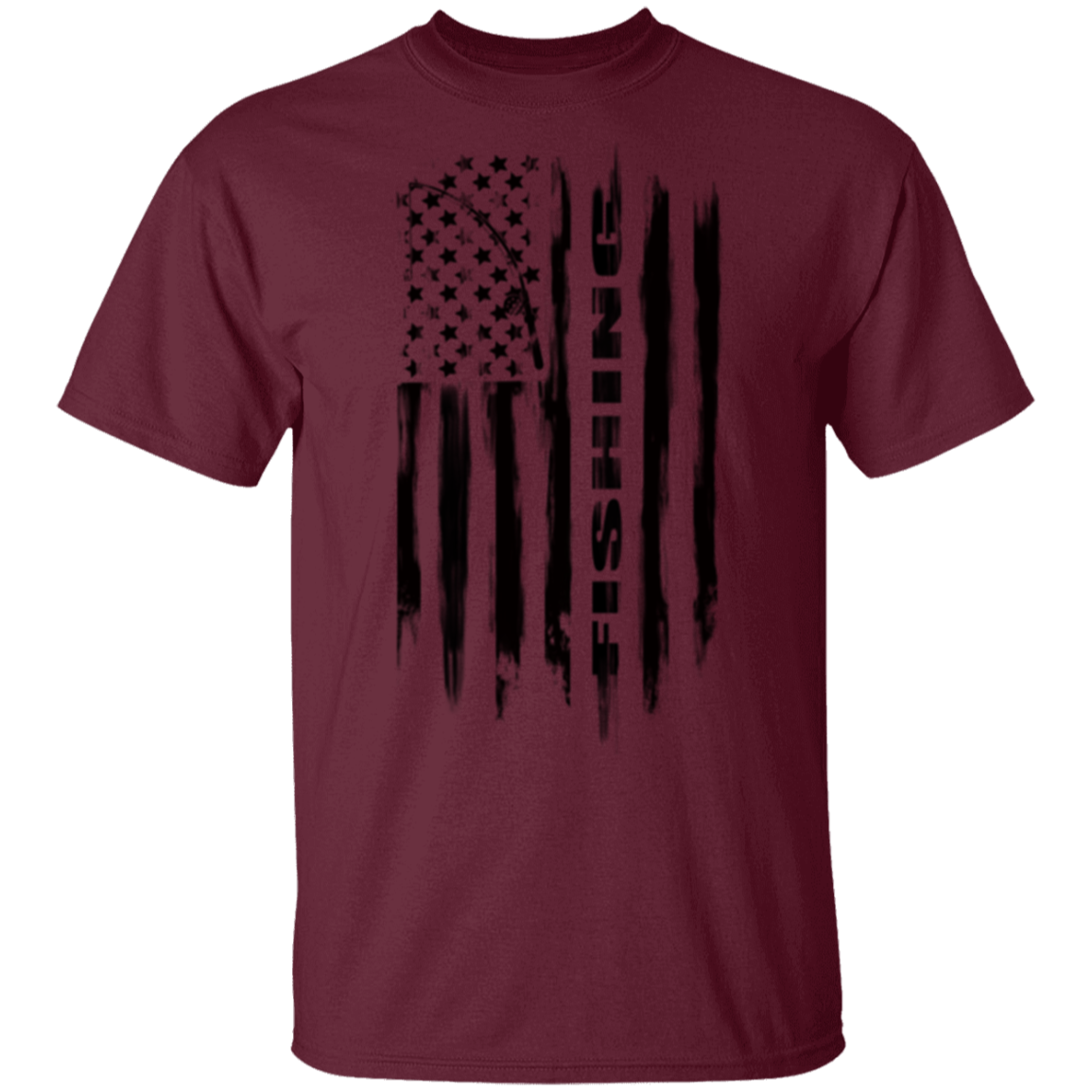 Fishing Saltwater Fresh Water Fish American Flag T-Shirt