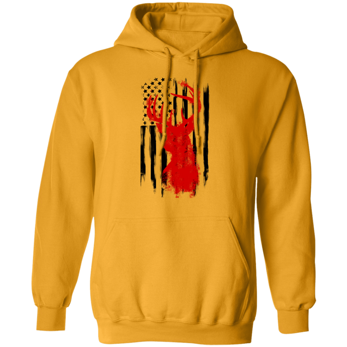American Flag Hunting Deer Pullover Hoodie