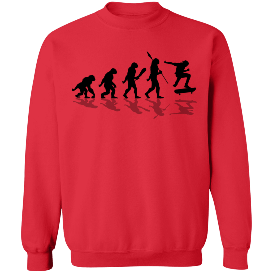 The Evolution of Man Skateboarding Skateboard Crewneck Sweatshirt