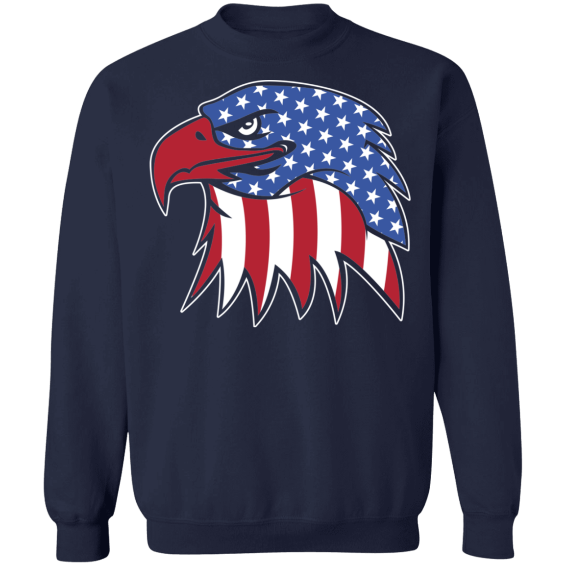Bald Eagle American Flag USA Crewneck Sweatshirt