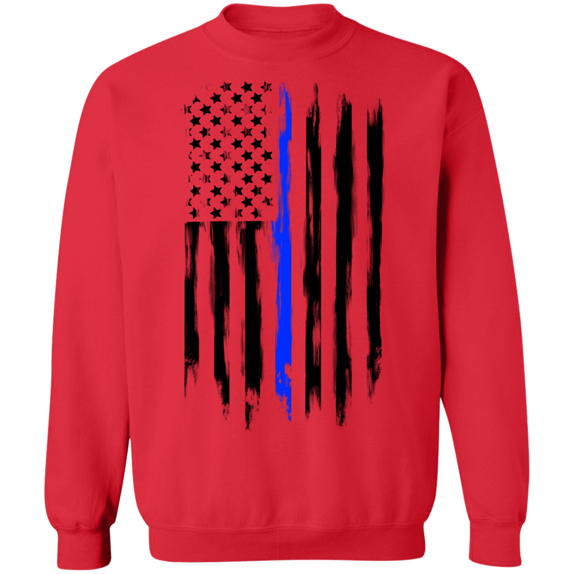 Law Enforcement Thin Blue Line American Flag Crewneck Sweatshirt
