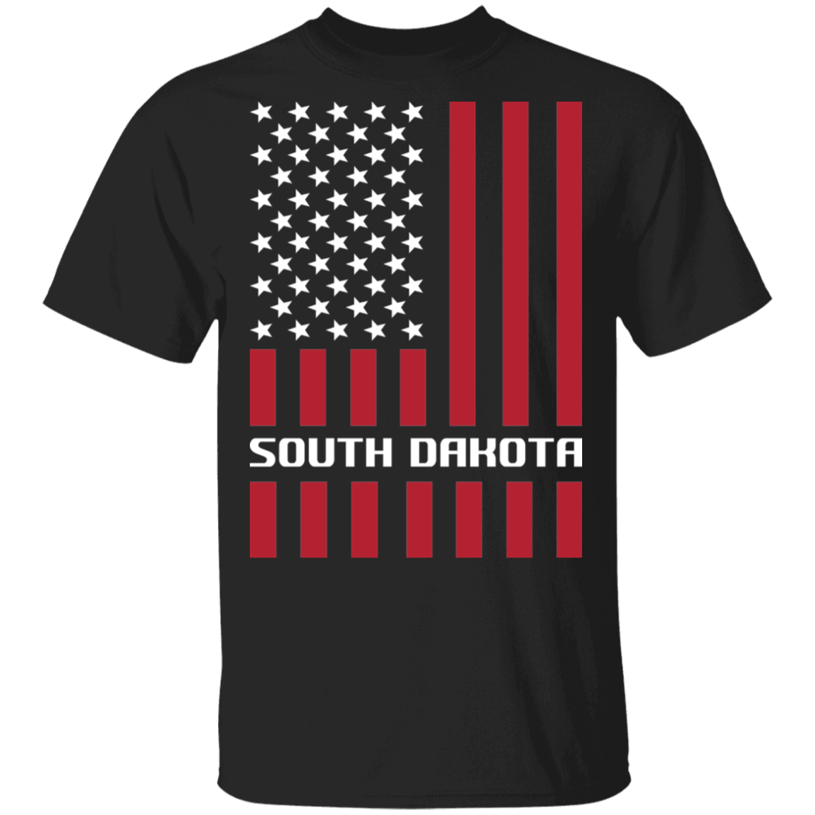 Sout Dakota SD American Flag USA T-Shirt
