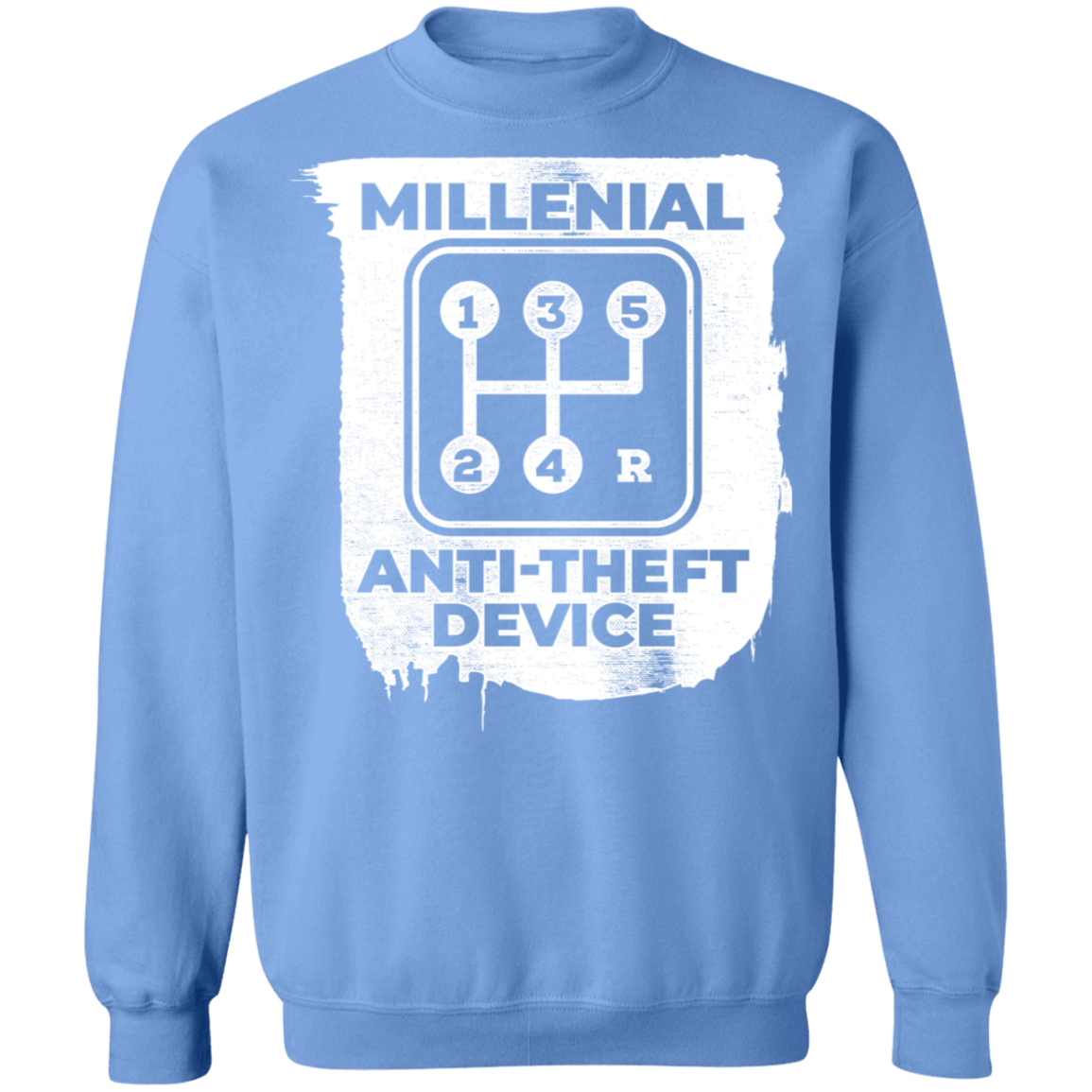 MillennialAnti-Theft Device Manual Stick Shift 5-Speed Crewneck Sweatshirt