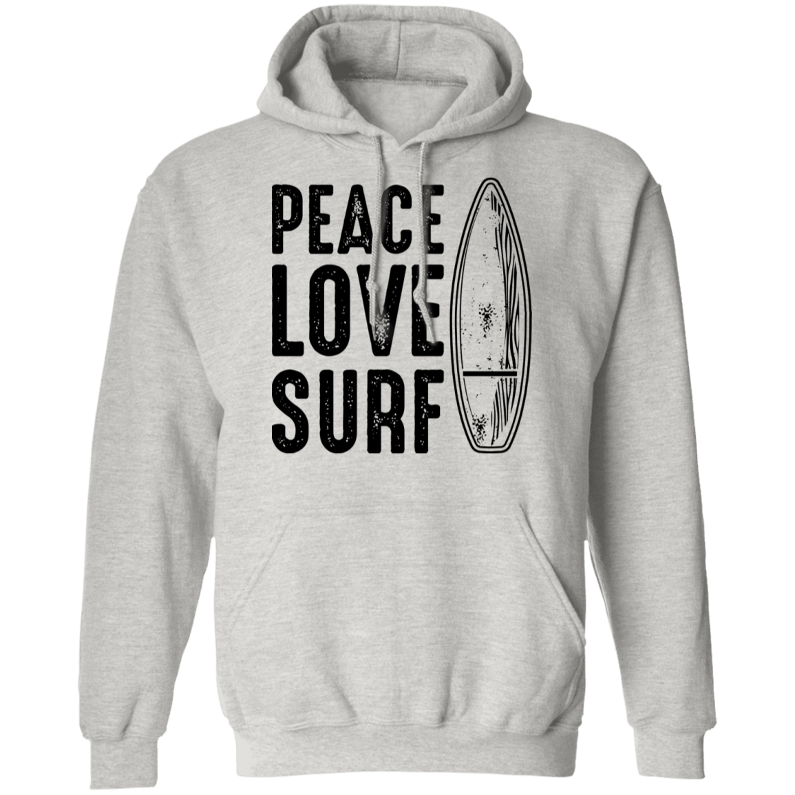 Peace Love Surf Ocean Beach Pullover Hoodie