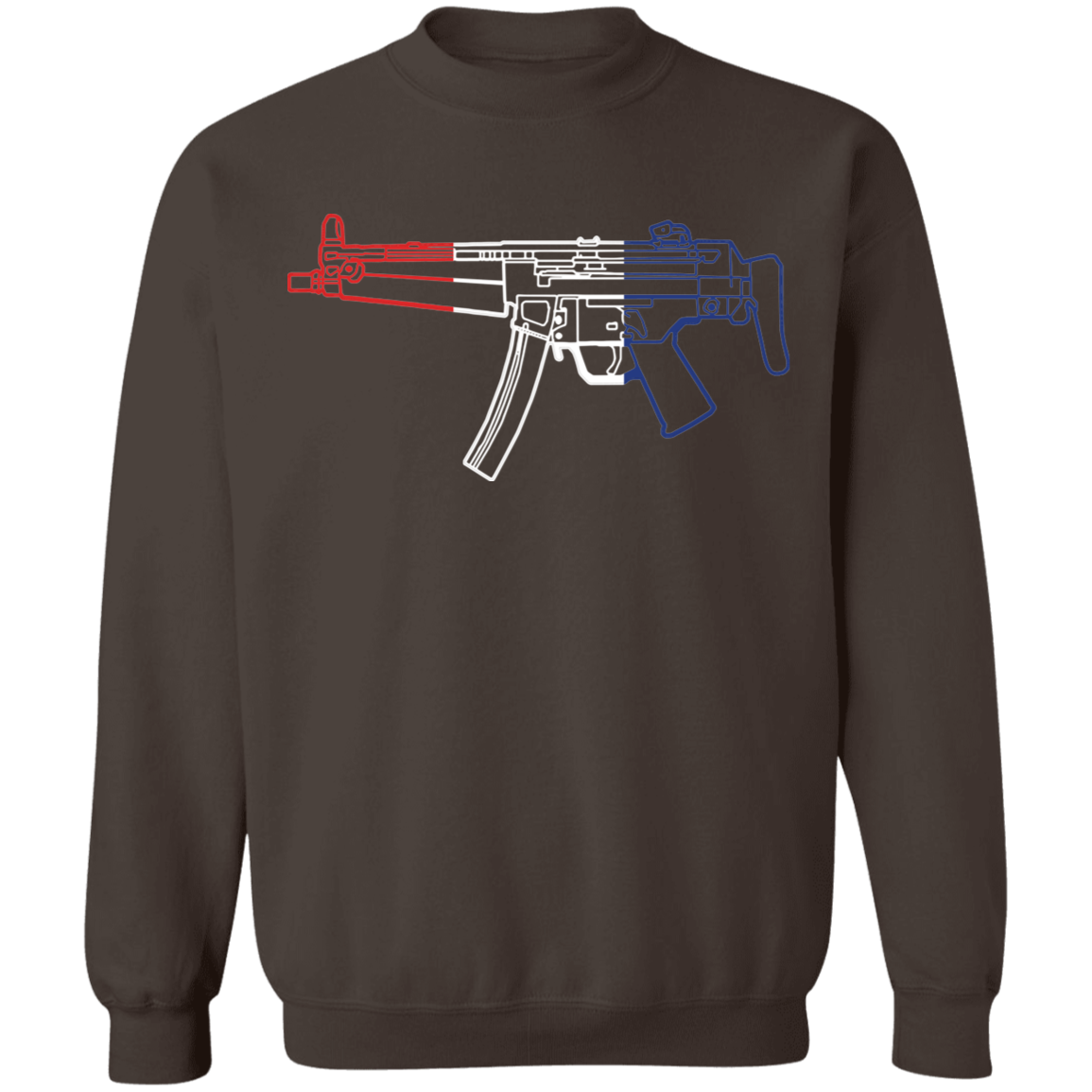 MP5 Firearm Rifle Red White Blue Crewneck Sweatshirt