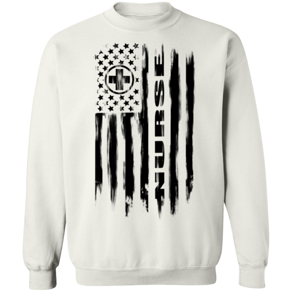 Nurse Hospital RN Nursing Medical American Flag Crewneck Sweatshirt