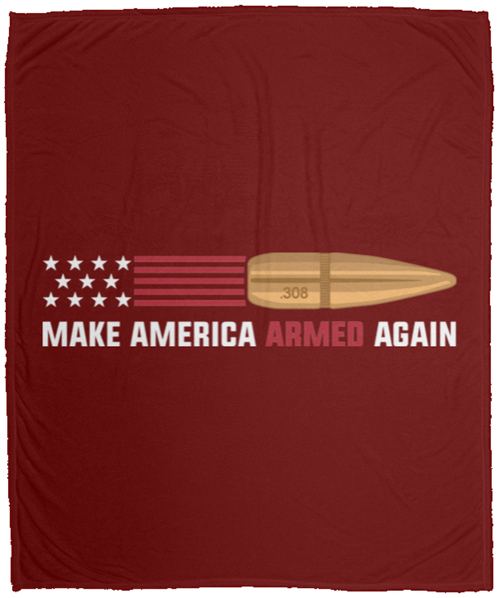 .308 Make American Armed Again Bullet Flag Fleece Blanket - 50x60