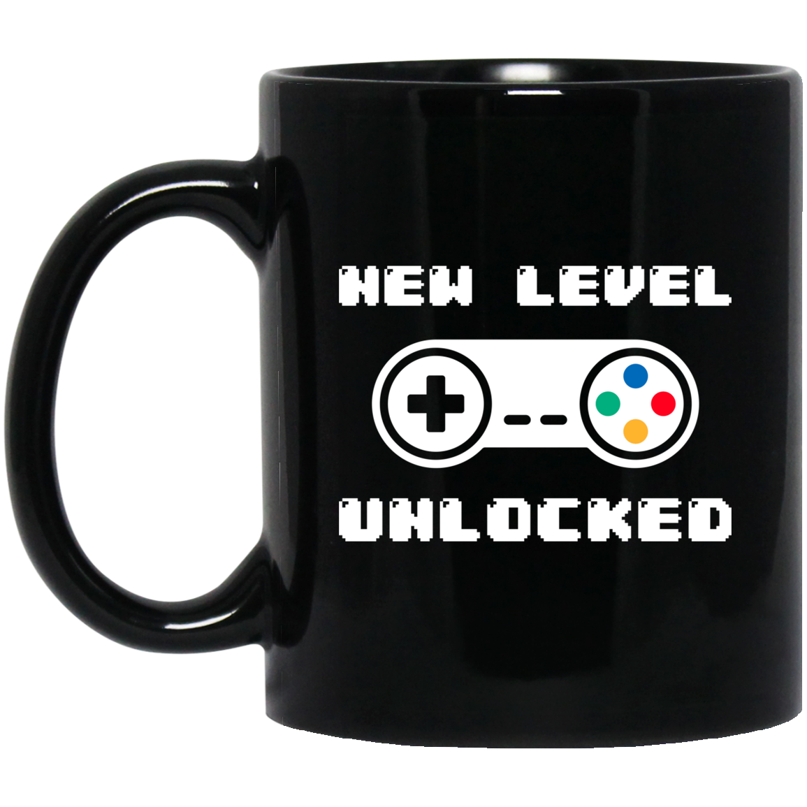 New Level Unlocked Gaming Birthday 11 oz. Black Mug Cup