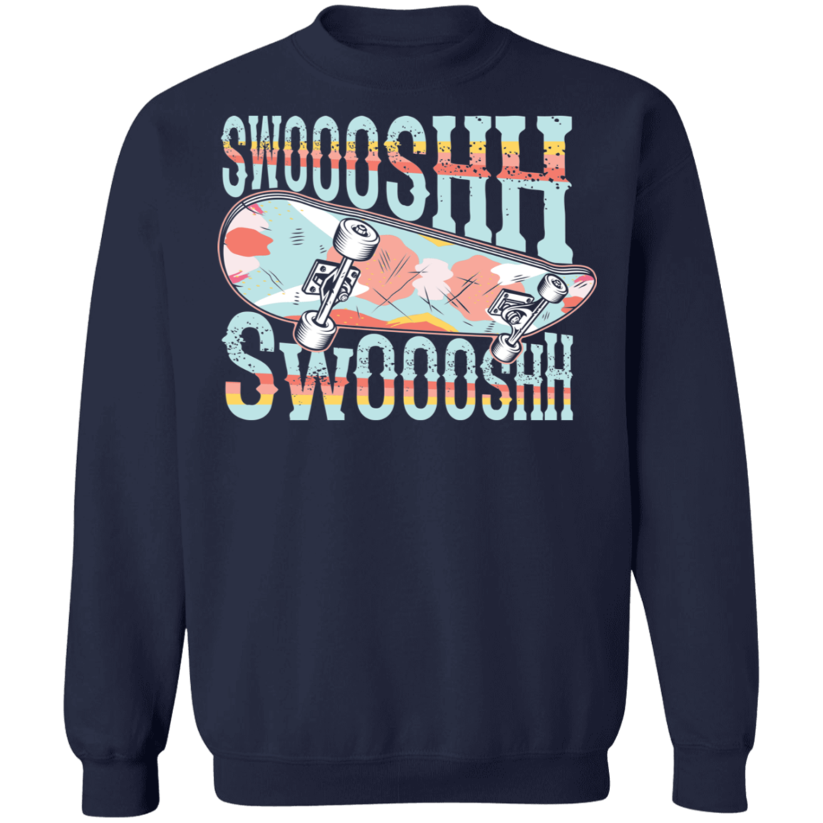 Swoosh Swoosh Skateboarding Skateboarder Crewneck Sweatshirt