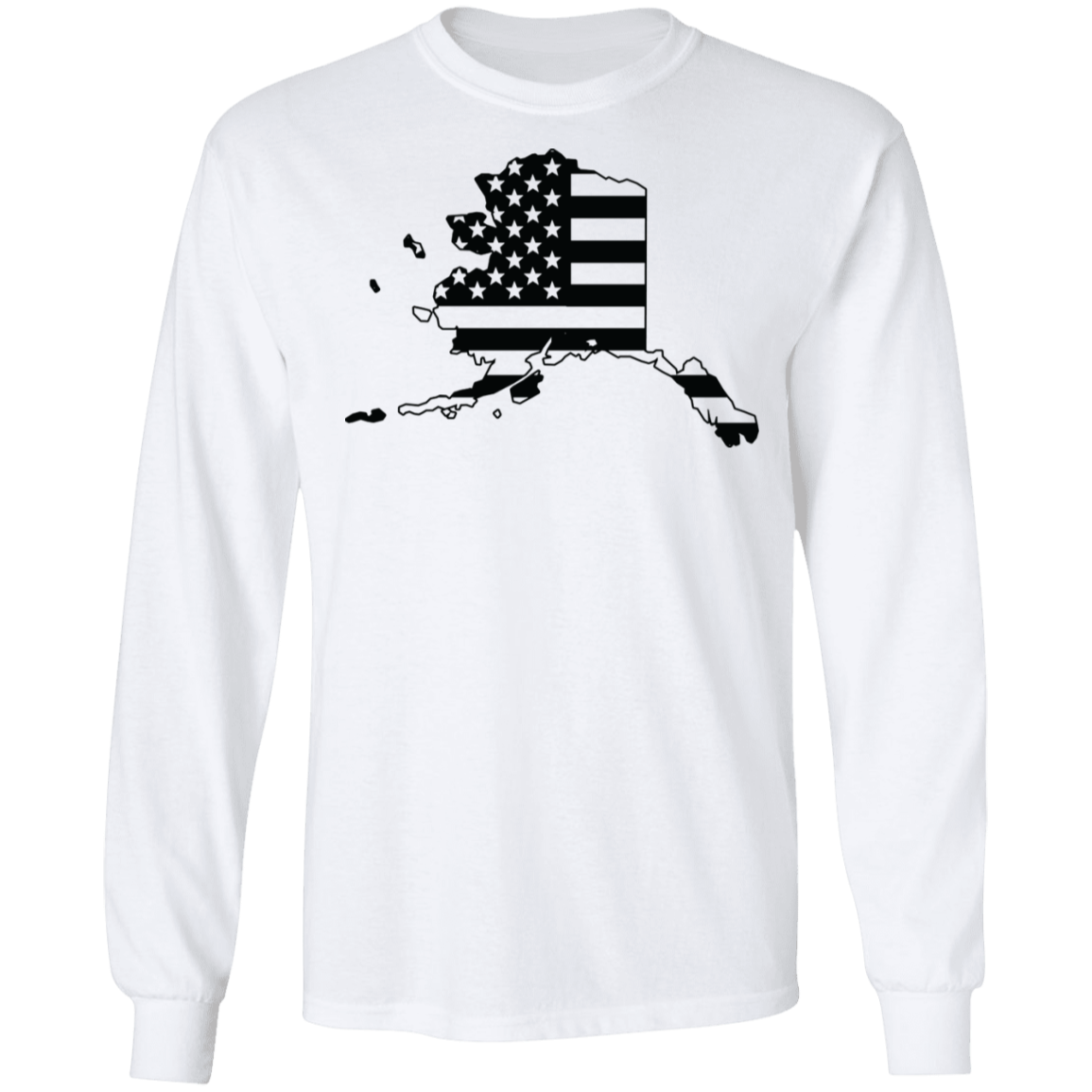 Alaska American Flag State Long Sleeve T-Shirt