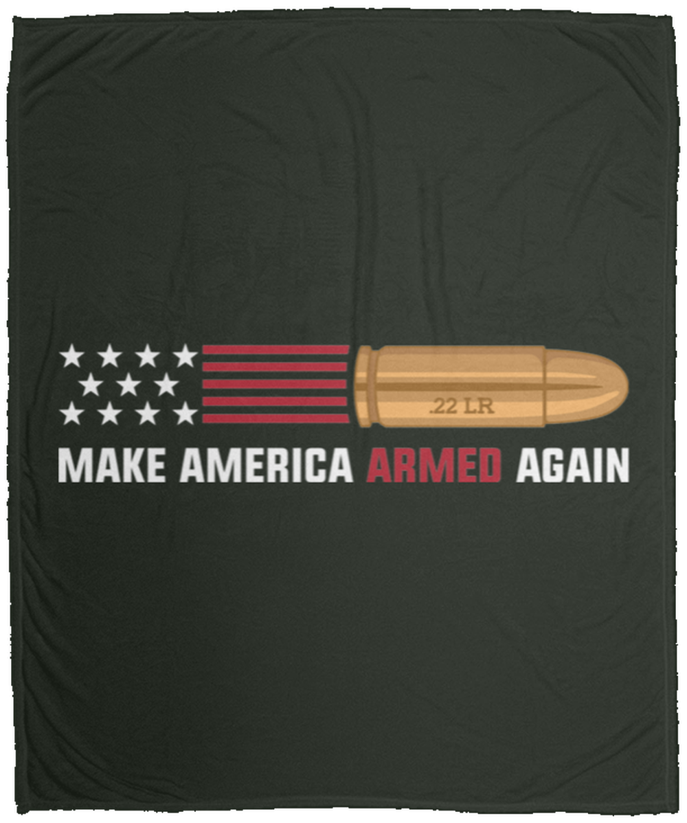 .22 LR Make American Armed Again Bullet Flag Fleece Blanket - 50x60