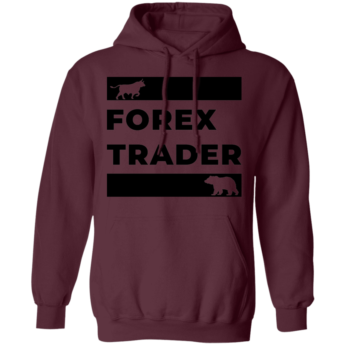 Forex Trader Bull Bear Technical Analysis Pullover Hoodie
