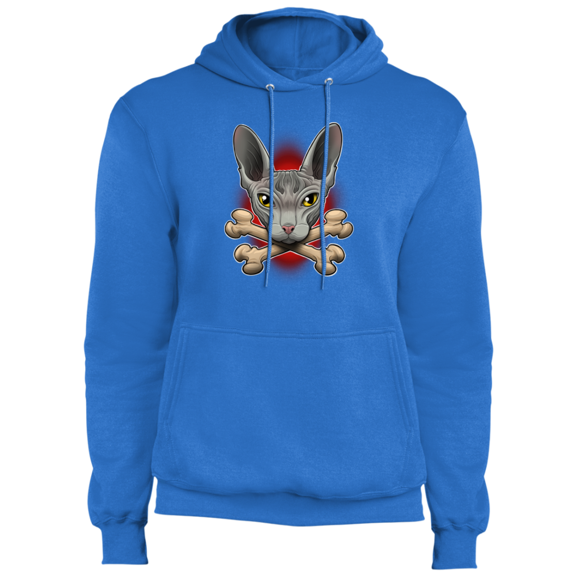 Hairless Cat Crossbones Pullover Hoodie