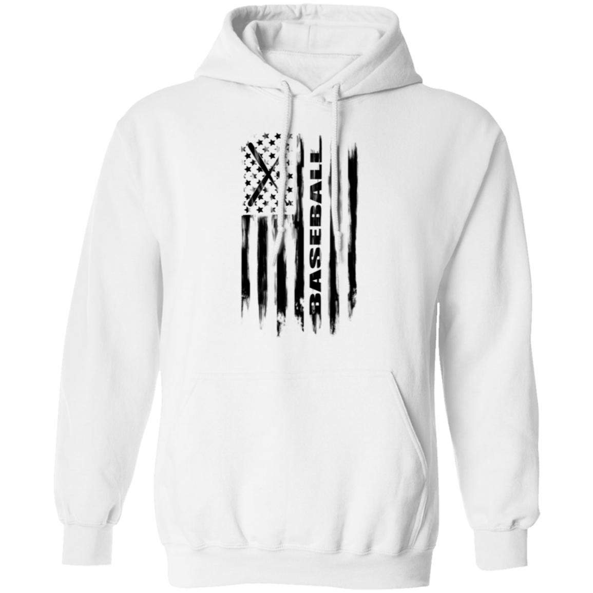 Baseball American Flag Pullover Hoodie