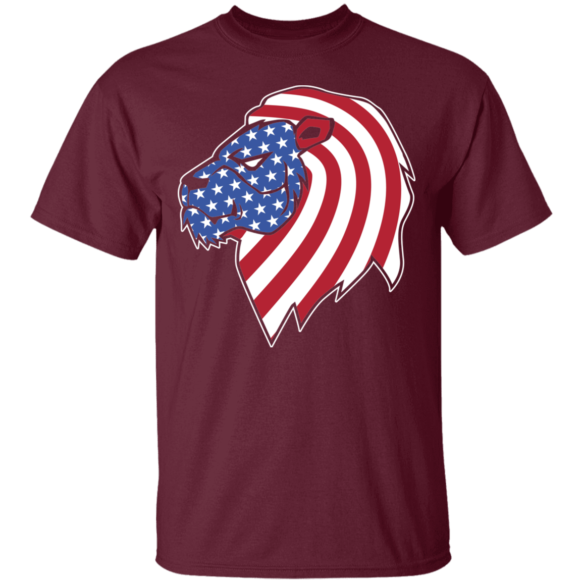 Lion American Flag USA T-Shirt