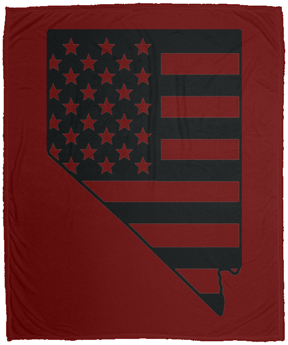 Nevada American Flag State Fleece Blanket - 50x60