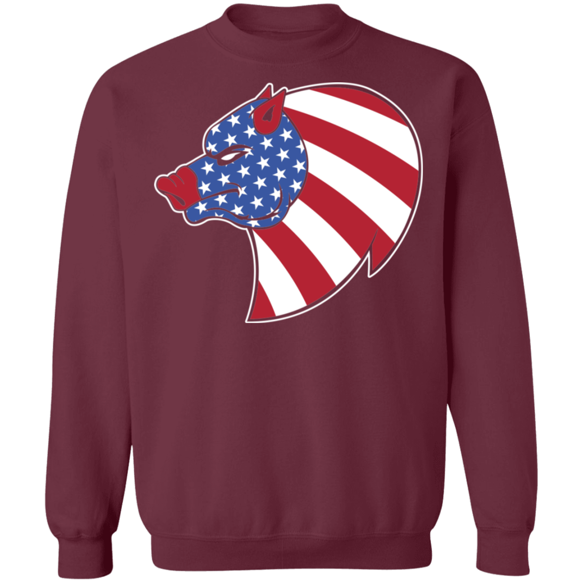 Pig Hog American Flag USA Crewneck Sweatshirt