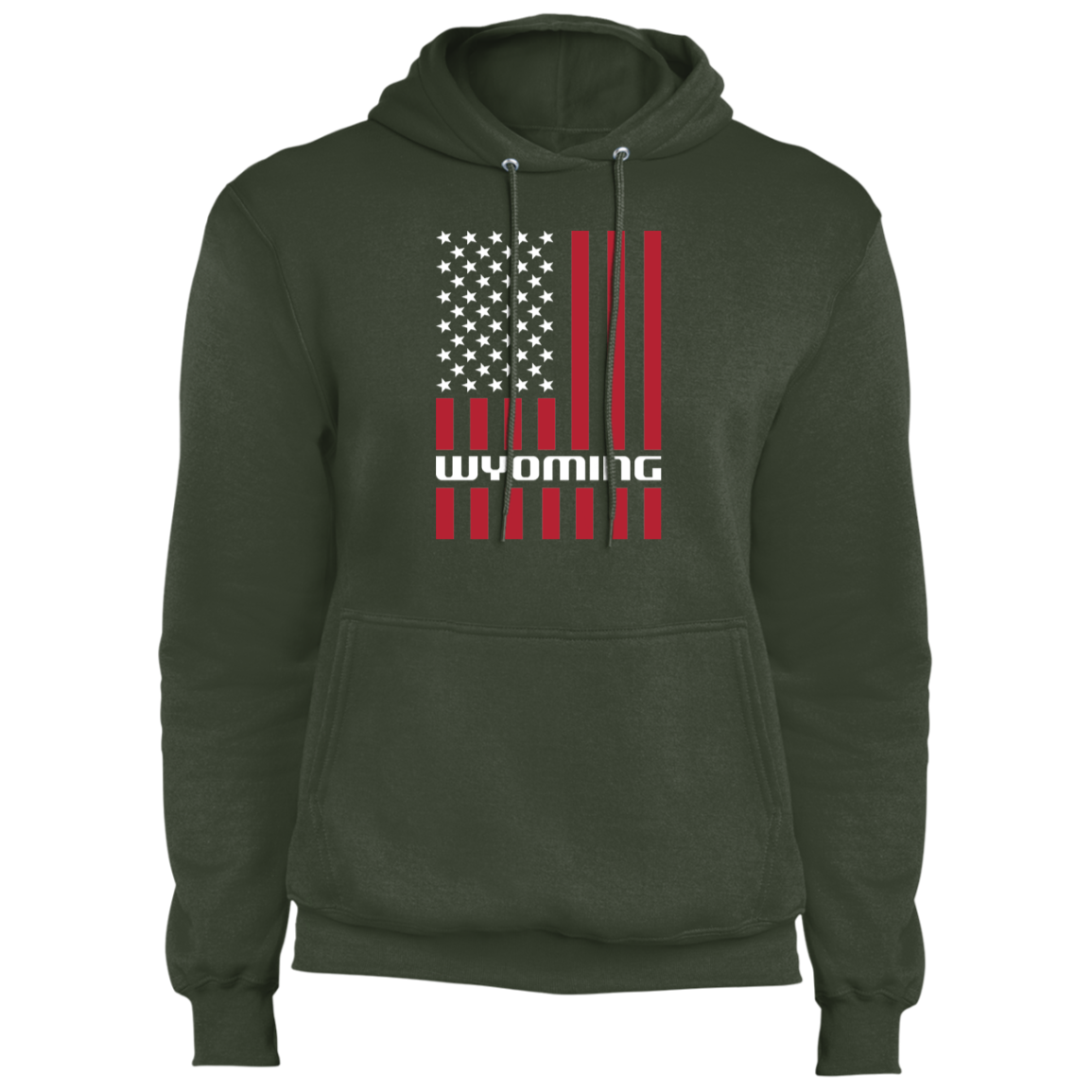 Wyoming American Flag USA Premium Pullover Hoodie