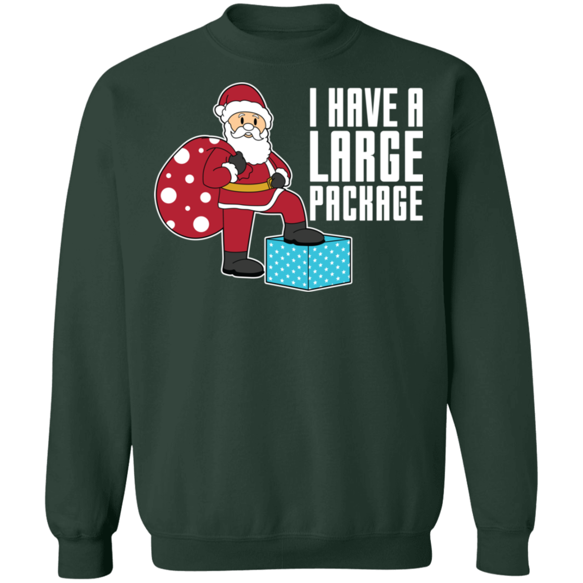 Funny Santa I Have A Large Package Christmas Crewneck Sweatshirt