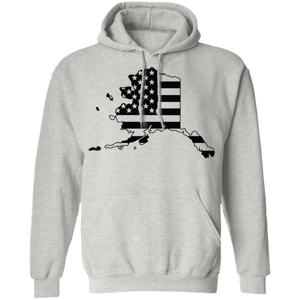 Alaska AK State American Flag Pride Pullover Hoodie